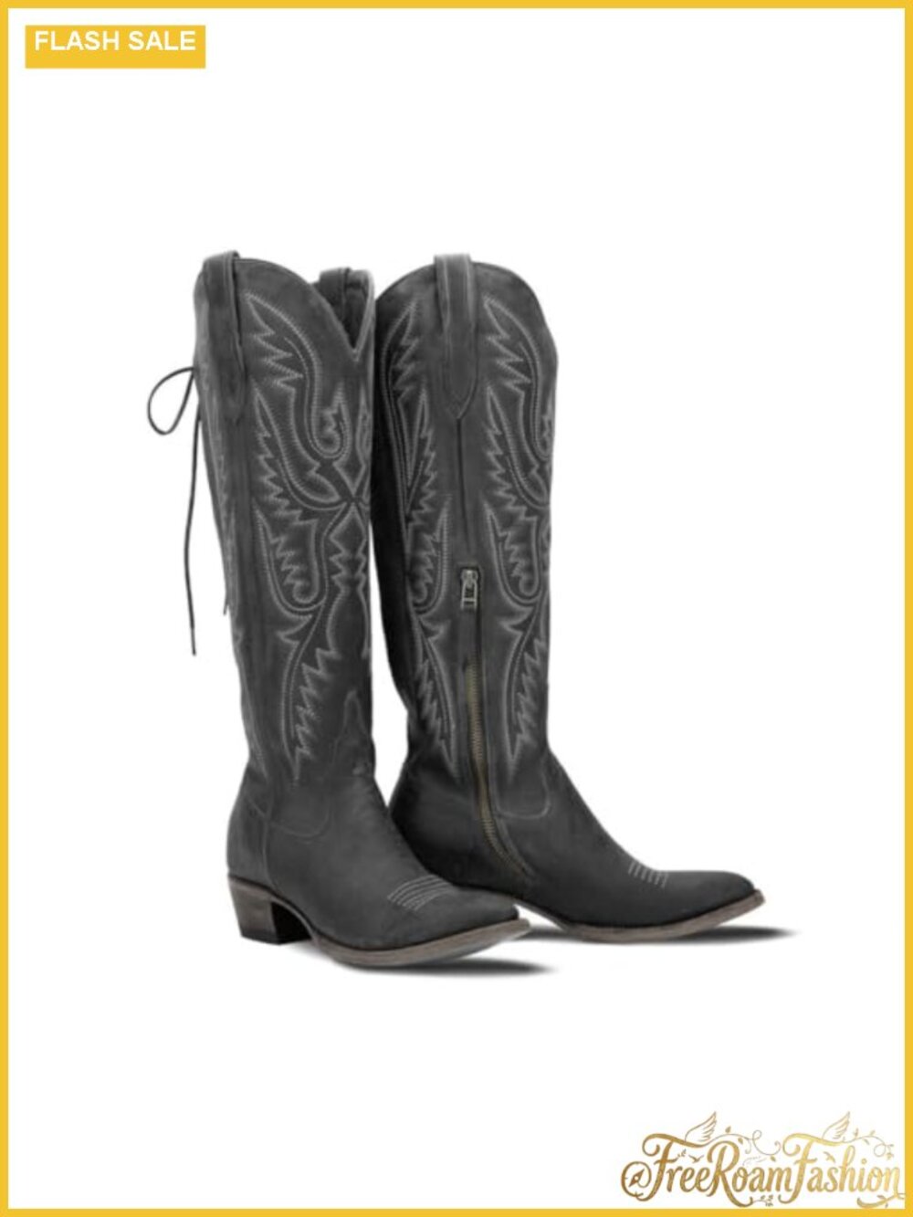 Over the Knee Cowboy Boots Adjustable Thigh High Western Boots
